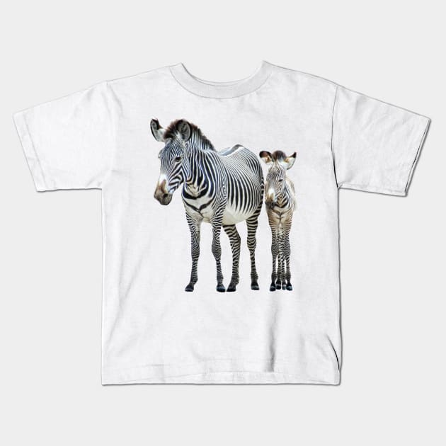 Zebra - Mama with offspring in Kenya / Africa Kids T-Shirt by T-SHIRTS UND MEHR